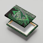 Aotearoa Iwi Ngati Pikiao Canvas Wall Art NZ Maori Humpback Whale Taniko Motifs