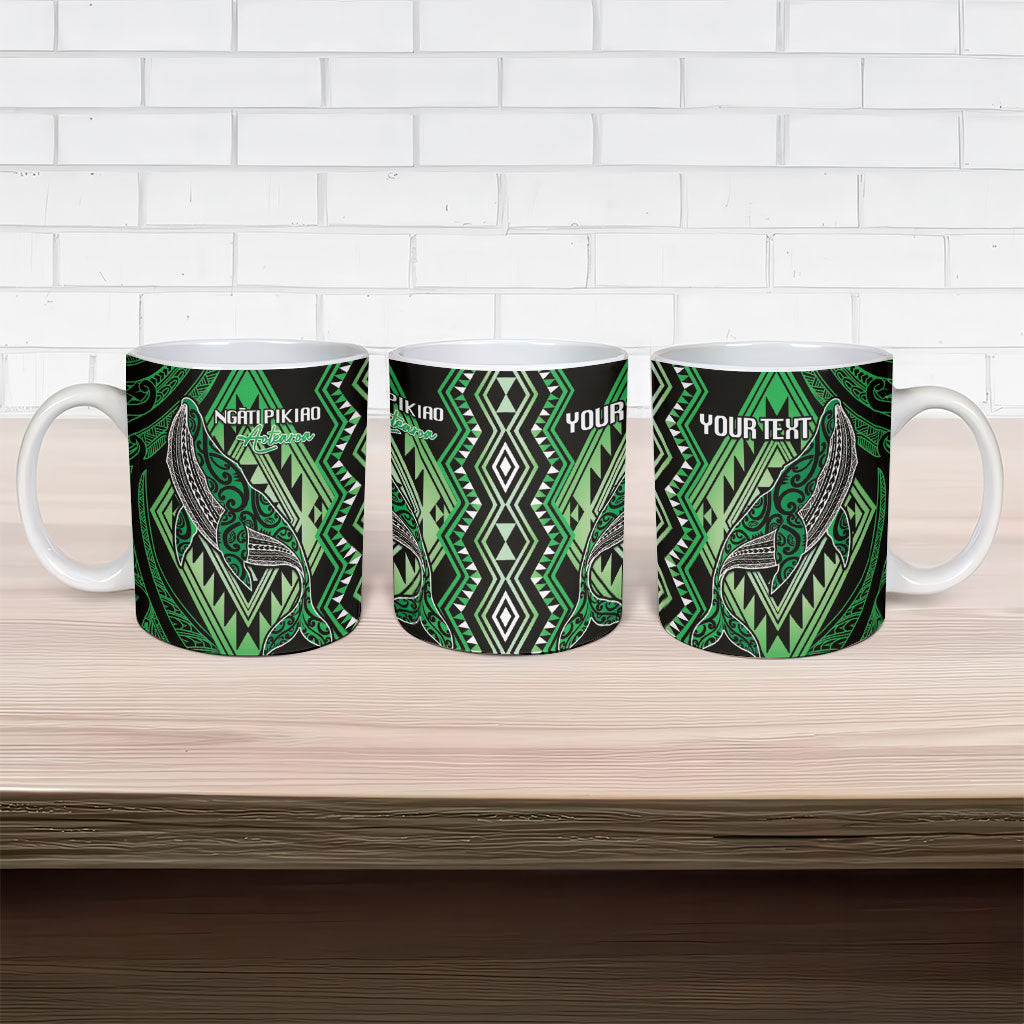 Aotearoa Iwi Ngati Pikiao Personalised Ceramic Mug NZ Maori Humpback Whale Taniko Motifs