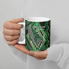 Aotearoa Iwi Ngati Pikiao Personalised Ceramic Mug NZ Maori Humpback Whale Taniko Motifs