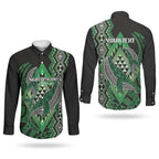 Aotearoa Iwi Ngati Pikiao Personalised Couples Matching Off Shoulder Short Dress and Long Sleeve Button Shirt NZ Maori Humpback Whale Taniko Motifs