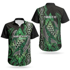 Aotearoa Iwi Ngati Pikiao Personalised Couples Matching Short Sleeve Bodycon Dress and Hawaiian Shirt NZ Maori Humpback Whale Taniko Motifs