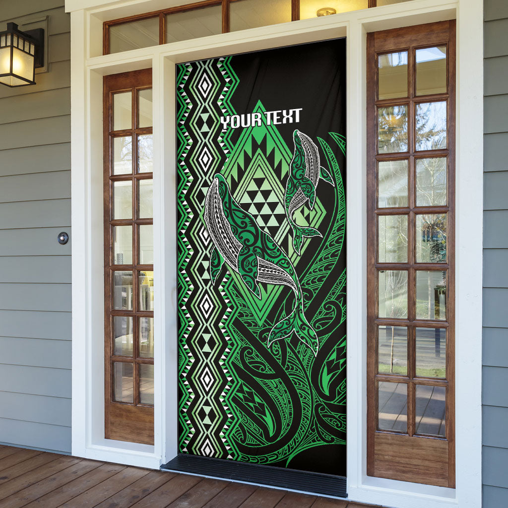Aotearoa Iwi Ngati Pikiao Personalised Door Cover NZ Maori Humpback Whale Taniko Motifs