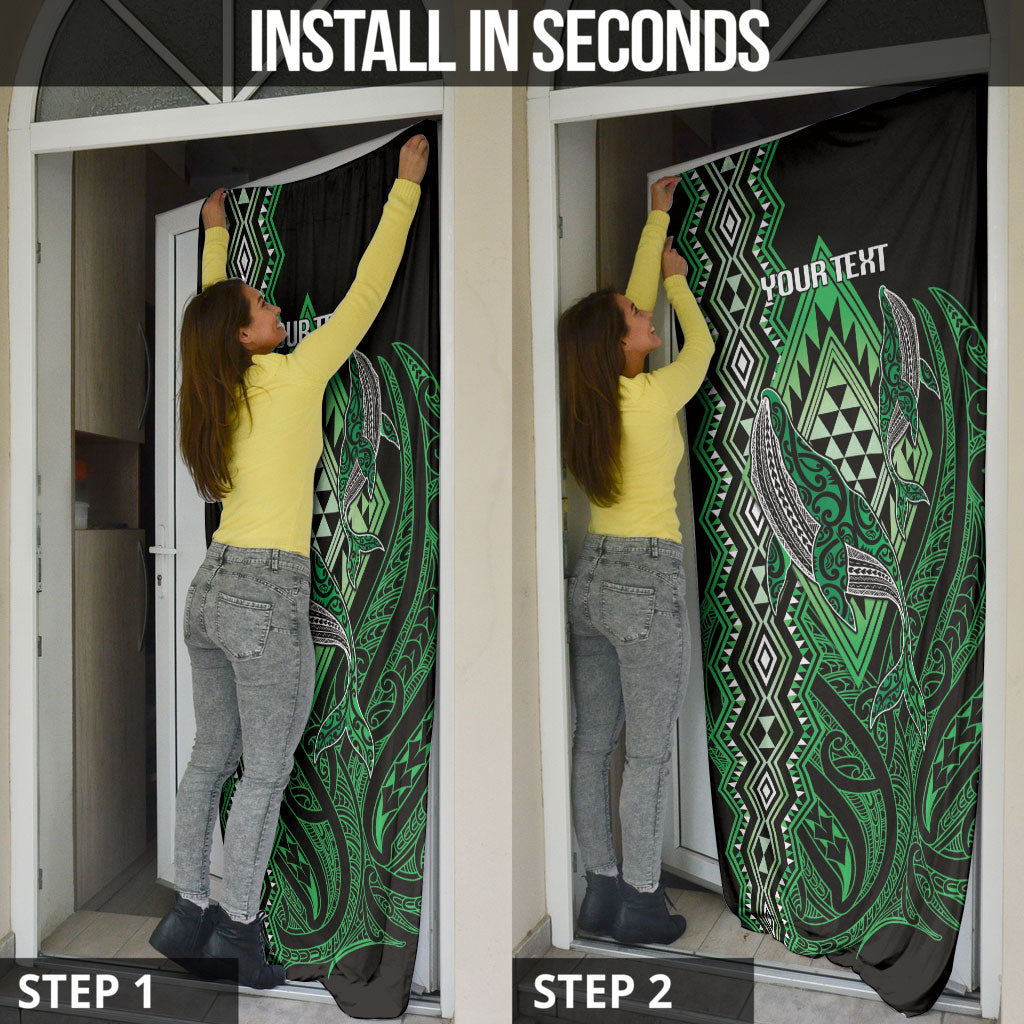 Aotearoa Iwi Ngati Pikiao Personalised Door Cover NZ Maori Humpback Whale Taniko Motifs