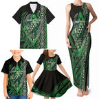 Aotearoa Iwi Ngati Pikiao Personalised Family Matching Tank Maxi Dress and Hawaiian Shirt NZ Maori Humpback Whale Taniko Motifs
