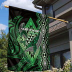 Aotearoa Iwi Ngati Pikiao Garden Flag NZ Maori Humpback Whale Taniko Motifs
