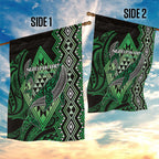 Aotearoa Iwi Ngati Pikiao Garden Flag NZ Maori Humpback Whale Taniko Motifs