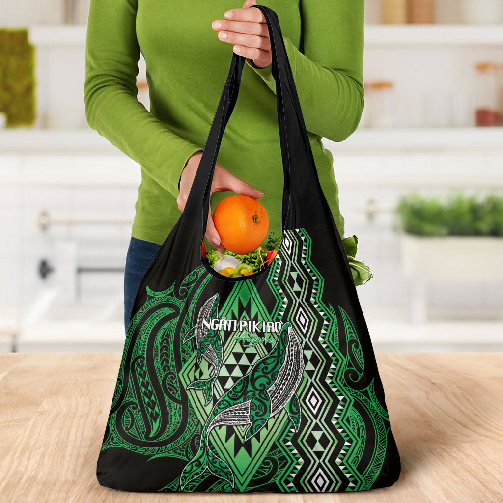 Aotearoa Iwi Ngati Pikiao Grocery Bag NZ Maori Humpback Whale Taniko Motifs
