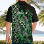 Aotearoa Iwi Ngati Pikiao Personalised Hawaiian Shirt NZ Maori Humpback Whale Taniko Motifs
