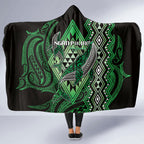 Aotearoa Iwi Ngati Pikiao Hooded Blanket NZ Maori Humpback Whale Taniko Motifs