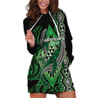Aotearoa Iwi Ngati Pikiao Personalised Hoodie Dress NZ Maori Humpback Whale Taniko Motifs