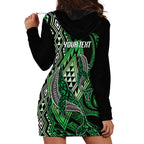 Aotearoa Iwi Ngati Pikiao Personalised Hoodie Dress NZ Maori Humpback Whale Taniko Motifs