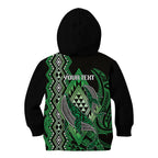 Aotearoa Iwi Ngati Pikiao Personalised Kid Hoodie NZ Maori Humpback Whale Taniko Motifs