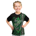 Aotearoa Iwi Ngati Pikiao Personalised Kid T Shirt NZ Maori Humpback Whale Taniko Motifs