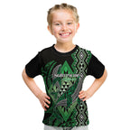 Aotearoa Iwi Ngati Pikiao Personalised Kid T Shirt NZ Maori Humpback Whale Taniko Motifs