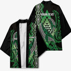 Aotearoa Iwi Ngati Pikiao Personalised Kimono NZ Maori Humpback Whale Taniko Motifs