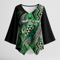 Aotearoa Iwi Ngati Pikiao Personalised Kimono Sleeve Blouse NZ Maori Humpback Whale Taniko Motifs