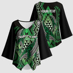 Aotearoa Iwi Ngati Pikiao Personalised Kimono Sleeve Blouse NZ Maori Humpback Whale Taniko Motifs