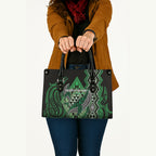 Aotearoa Iwi Ngati Pikiao Leather Bag NZ Maori Humpback Whale Taniko Motifs