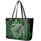 Aotearoa Iwi Ngati Pikiao Leather Tote Bag NZ Maori Humpback Whale Taniko Motifs
