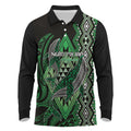 Aotearoa Iwi Ngati Pikiao Personalised Long Sleeve Polo Shirt NZ Maori Humpback Whale Taniko Motifs