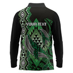 Aotearoa Iwi Ngati Pikiao Personalised Long Sleeve Polo Shirt NZ Maori Humpback Whale Taniko Motifs