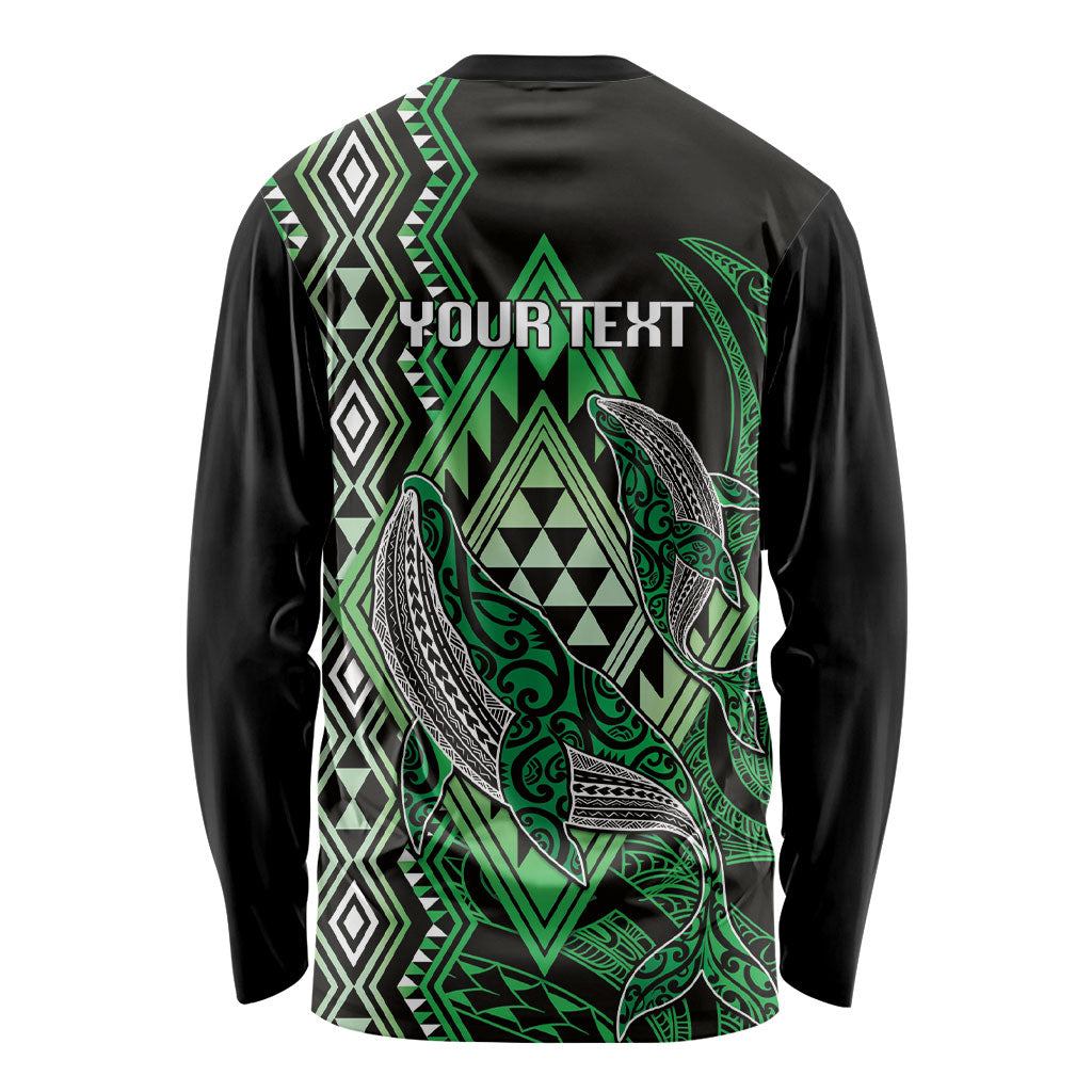 Aotearoa Iwi Ngati Pikiao Personalised Long Sleeve Shirt NZ Maori Humpback Whale Taniko Motifs