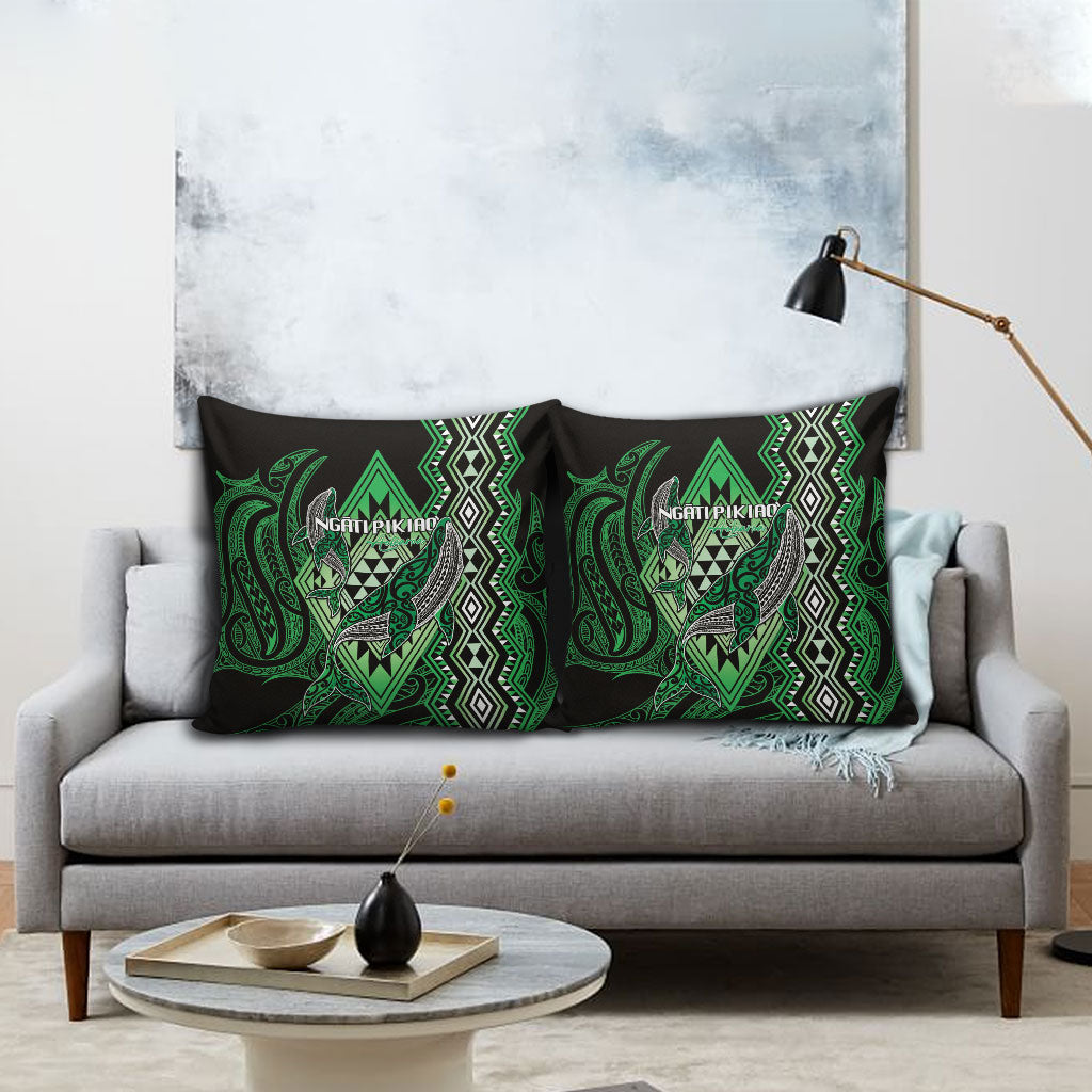 Aotearoa Iwi Ngati Pikiao Pillow Cover NZ Maori Humpback Whale Taniko Motifs