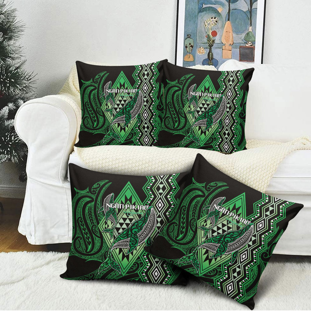Aotearoa Iwi Ngati Pikiao Pillow Cover NZ Maori Humpback Whale Taniko Motifs