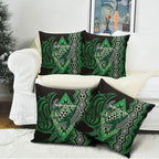 Aotearoa Iwi Ngati Pikiao Pillow Cover NZ Maori Humpback Whale Taniko Motifs