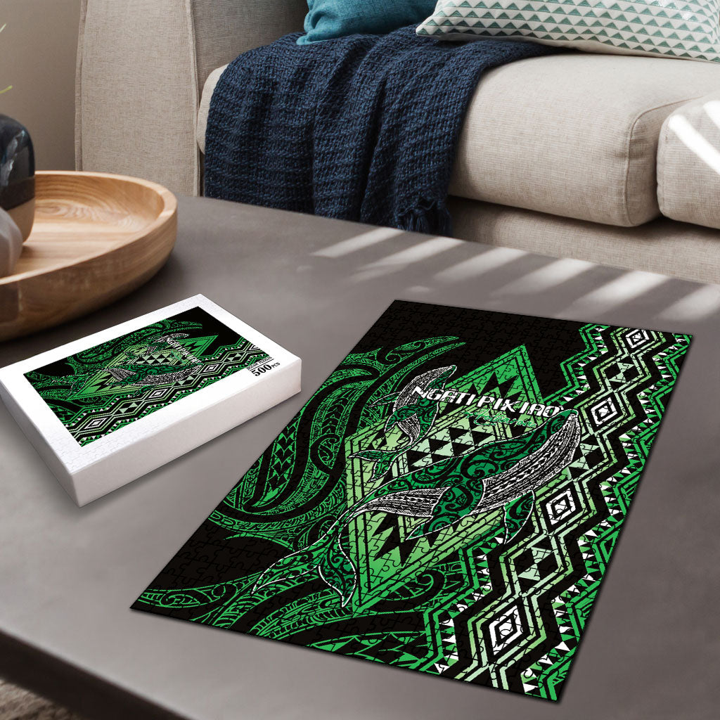 Aotearoa Iwi Ngati Pikiao Puzzle NZ Maori Humpback Whale Taniko Motifs