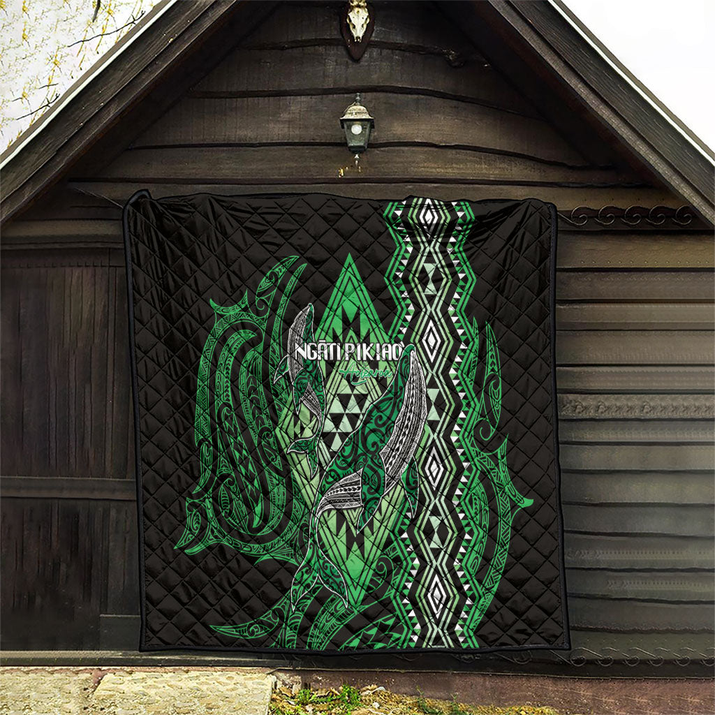 Aotearoa Iwi Ngati Pikiao Quilt NZ Maori Humpback Whale Taniko Motifs