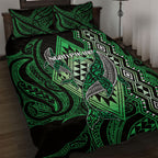 Aotearoa Iwi Ngati Pikiao Quilt Bed Set NZ Maori Humpback Whale Taniko Motifs