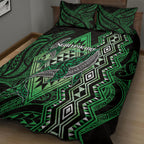 Aotearoa Iwi Ngati Pikiao Quilt Bed Set NZ Maori Humpback Whale Taniko Motifs