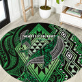 Aotearoa Iwi Ngati Pikiao Round Carpet NZ Maori Humpback Whale Taniko Motifs