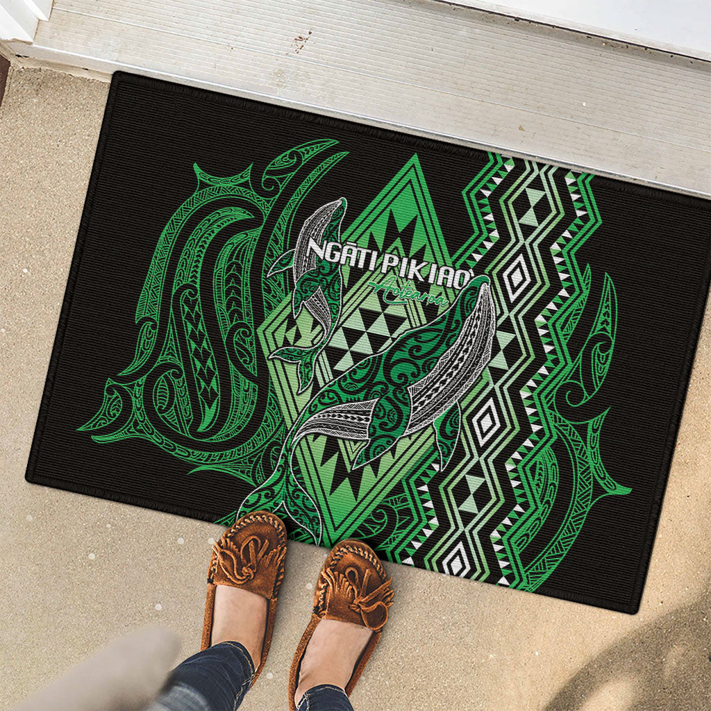 Aotearoa Iwi Ngati Pikiao Rubber Doormat NZ Maori Humpback Whale Taniko Motifs