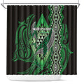 Aotearoa Iwi Ngati Pikiao Shower Curtain NZ Maori Humpback Whale Taniko Motifs