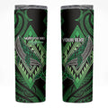 Aotearoa Iwi Ngati Pikiao Personalised Skinny Tumbler NZ Maori Humpback Whale Taniko Motifs
