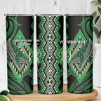Aotearoa Iwi Ngati Pikiao Personalised Skinny Tumbler NZ Maori Humpback Whale Taniko Motifs