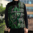 Aotearoa Iwi Ngati Pikiao Personalised Sleeveless Puffer Jacket NZ Maori Humpback Whale Taniko Motifs