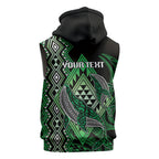 Aotearoa Iwi Ngati Pikiao Personalised Sleeveless Zip Hoodie NZ Maori Humpback Whale Taniko Motifs