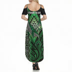Aotearoa Iwi Ngati Pikiao Personalised Summer Maxi Dress NZ Maori Humpback Whale Taniko Motifs
