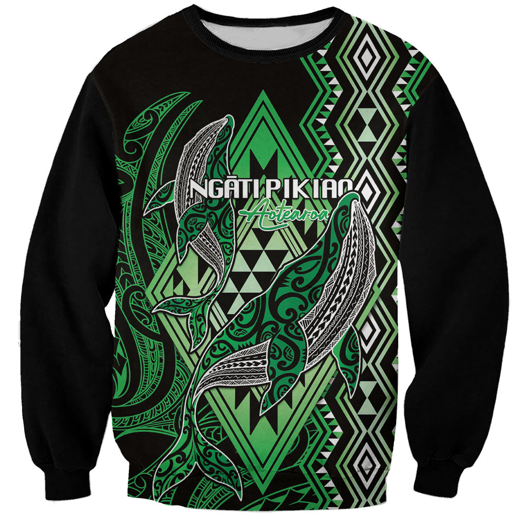 Aotearoa Iwi Ngati Pikiao Personalised Sweatshirt NZ Maori Humpback Whale Taniko Motifs