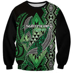 Aotearoa Iwi Ngati Pikiao Personalised Sweatshirt NZ Maori Humpback Whale Taniko Motifs