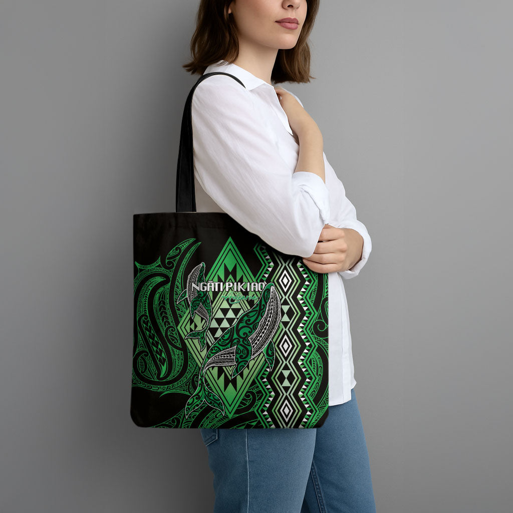 Aotearoa Iwi Ngati Pikiao Tote Bag NZ Maori Humpback Whale Taniko Motifs