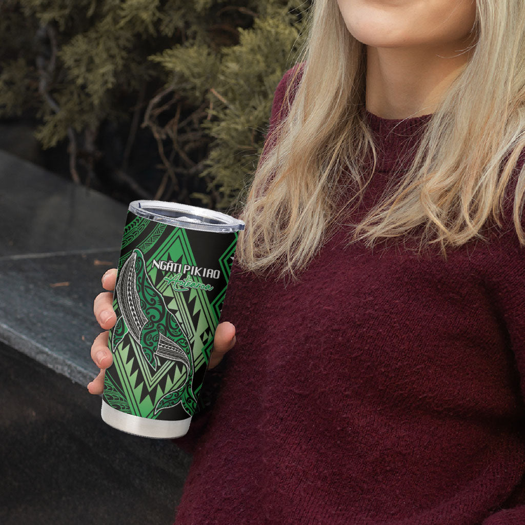 Aotearoa Iwi Ngati Pikiao Personalised Tumbler Cup NZ Maori Humpback Whale Taniko Motifs
