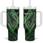 Aotearoa Iwi Ngati Pikiao Personalised Tumbler With Handle NZ Maori Humpback Whale Taniko Motifs