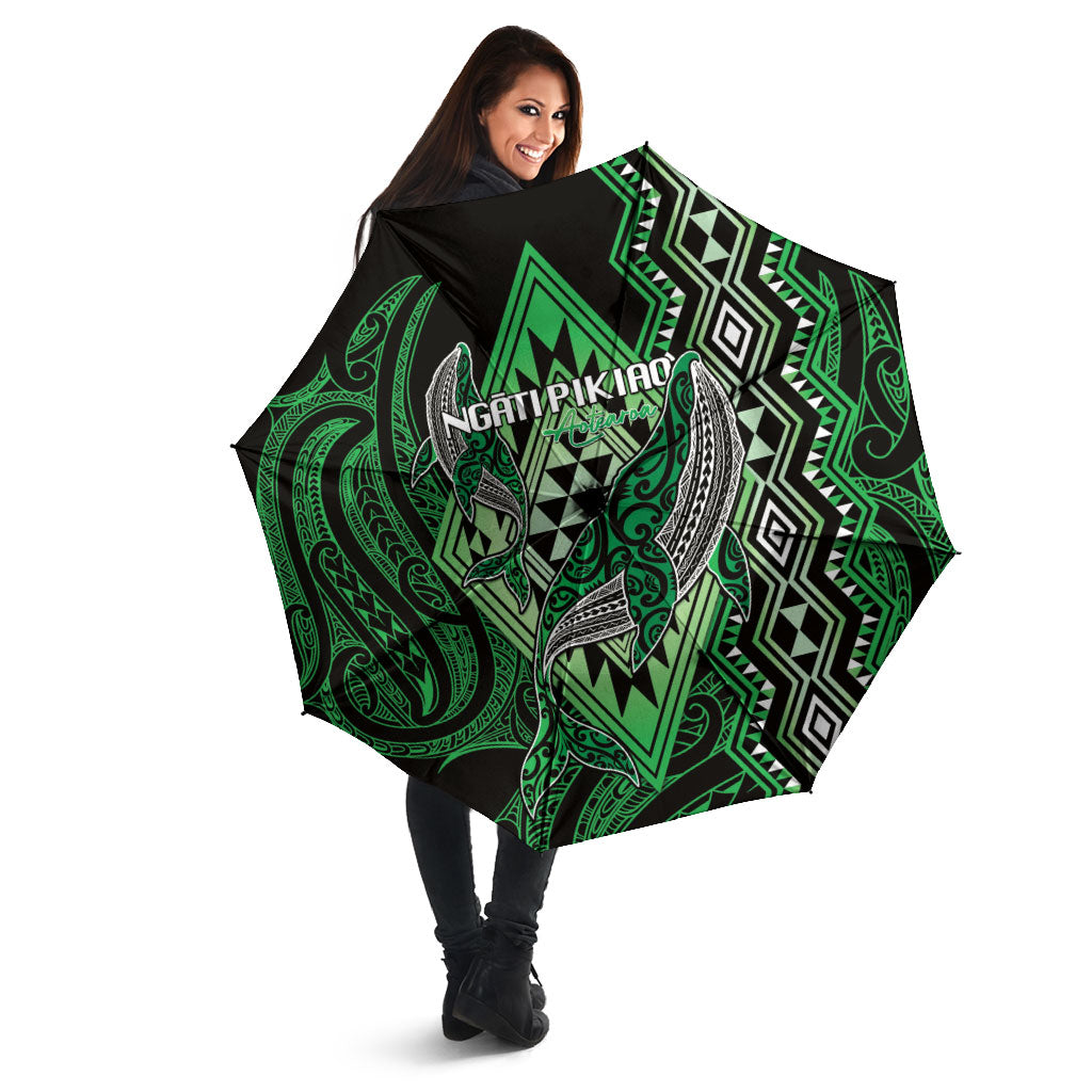 Aotearoa Iwi Ngati Pikiao Umbrella NZ Maori Humpback Whale Taniko Motifs