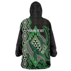 Aotearoa Iwi Ngati Pikiao Personalised Wearable Blanket Hoodie NZ Maori Humpback Whale Taniko Motifs