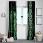 Aotearoa Iwi Ngati Pikiao Window Curtain NZ Maori Humpback Whale Taniko Motifs