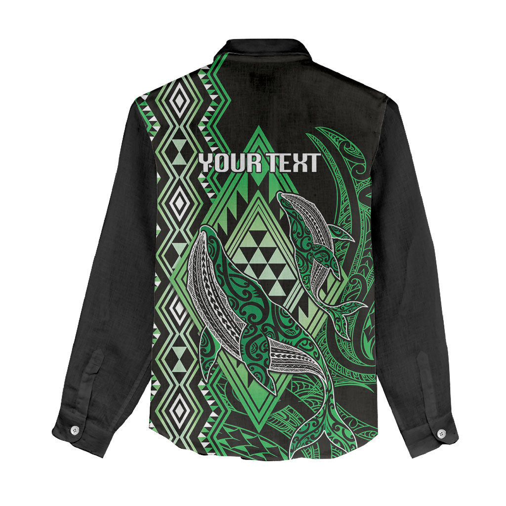 Aotearoa Iwi Ngati Pikiao Personalised Women Casual Shirt NZ Maori Humpback Whale Taniko Motifs